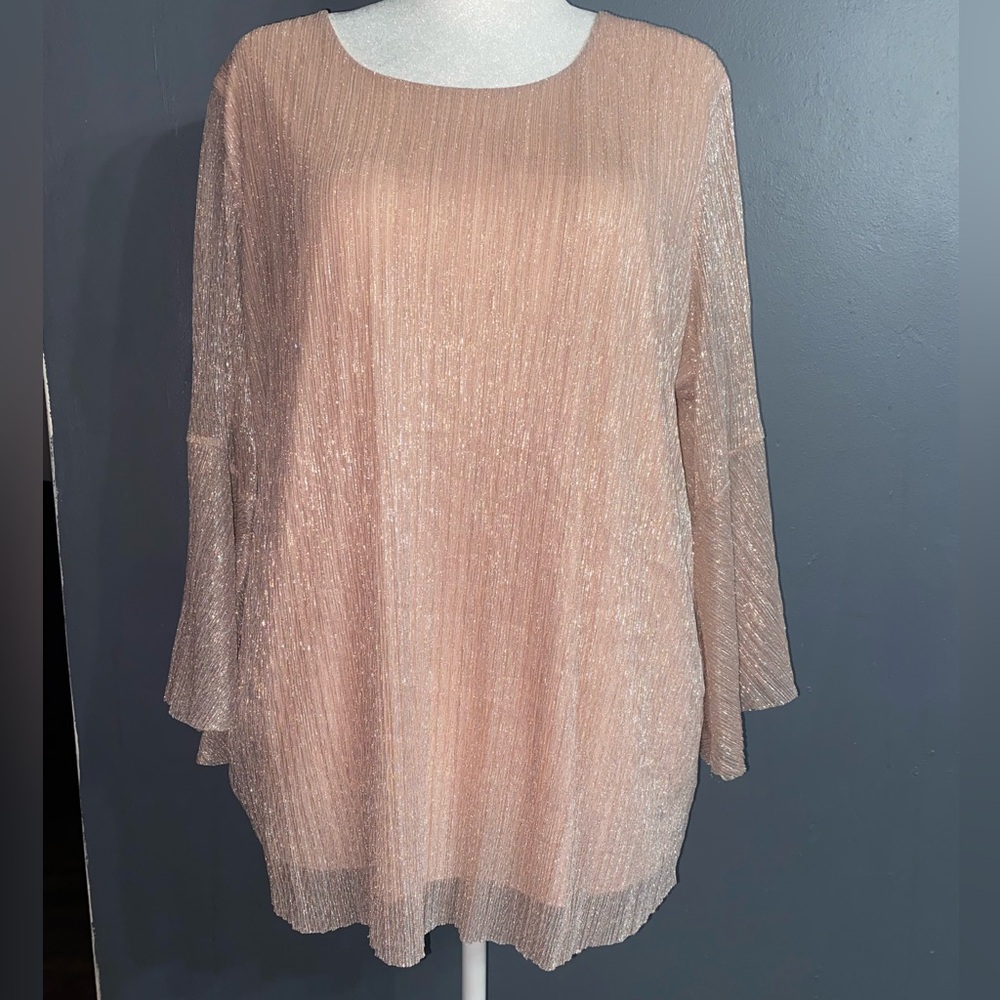 NWT Cj Banks pink shiny blouse size 2x